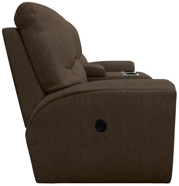 La-Z-Boy® Cassian Teak Manual Reclining Loveseat with Console-3