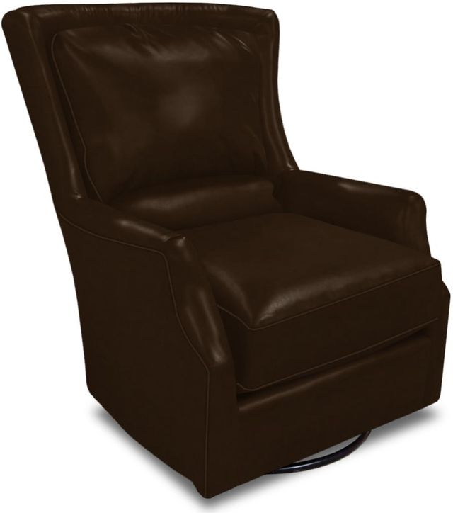 England Furniture Customizable Louis Leather Swivel Chair-3