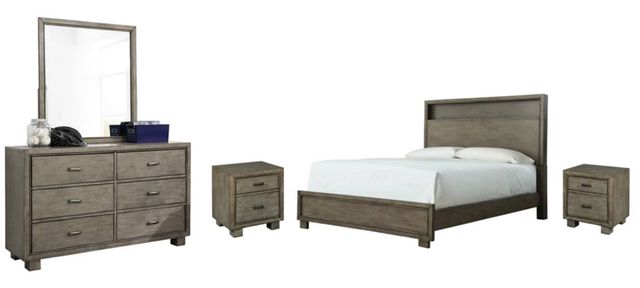 Signature Design by Ashley® Arnett 5-Piece Gray King Bookcase Bed Set-0