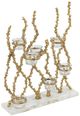 A & B Home Clear/Gold/White Candle Holder-0
