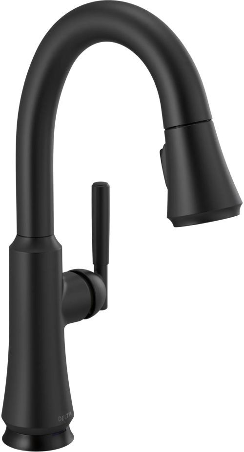 Delta Coranto® Matte Black Single Handle Bar/Prep Faucet with Touch2O® Technology-0
