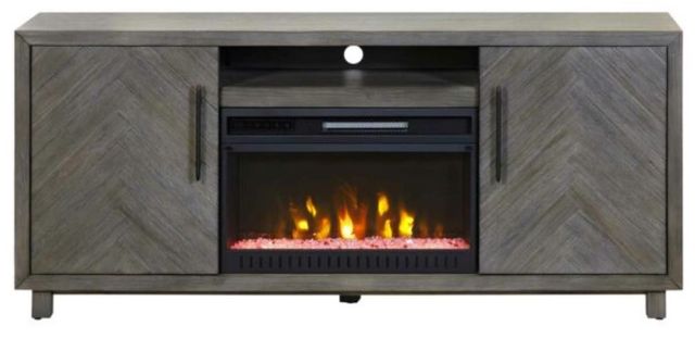 Martin Furniture Palisades Brushed Gray Fireplace TV Stand-1