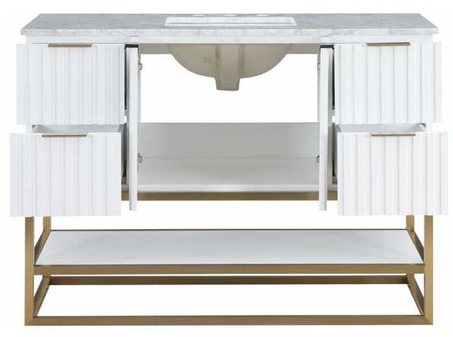 Meridian Furniture Monad Brushed Gold/White 48" Bathroom Vanity-3