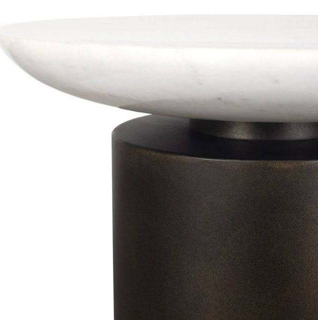 Uttermost® Olso White Marble Top Indoor-Outdoor Accent Table with Bronze Iron Base-3