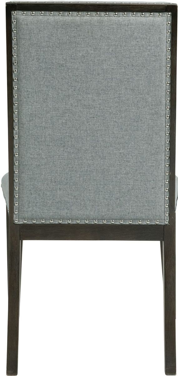 Elements International Donavan Black/Gray Upholstered Dining Side Chair-3