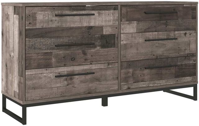 Signature Design by Ashley® Neilsville 4-Piece Multi Gray Queen Platform Panel Bed Set-2