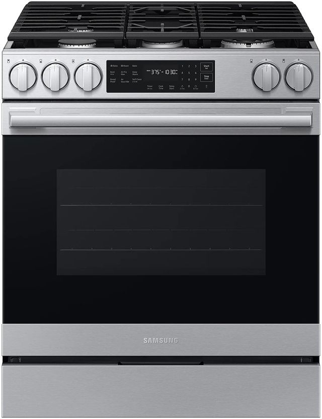Samsung Bespoke Smart 30'' Fingerprint Resistant Stainless Steel Gas Slide In Gas Range-0