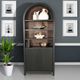Black Arched Display Cabinet with Doors-0