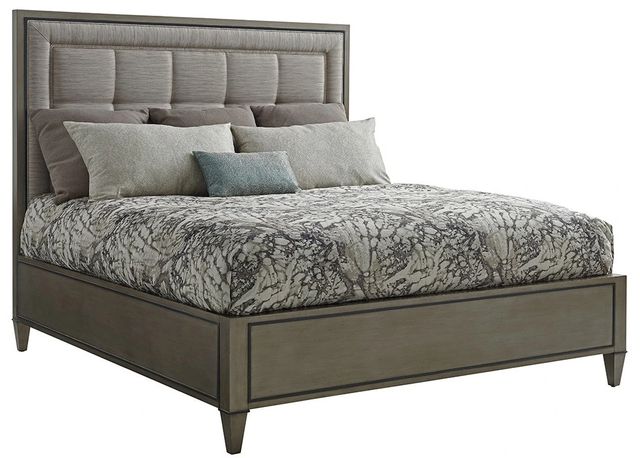 Lexington Home Ariana St. Tropez Gray Platinum King Upholstered Panel Bed-0