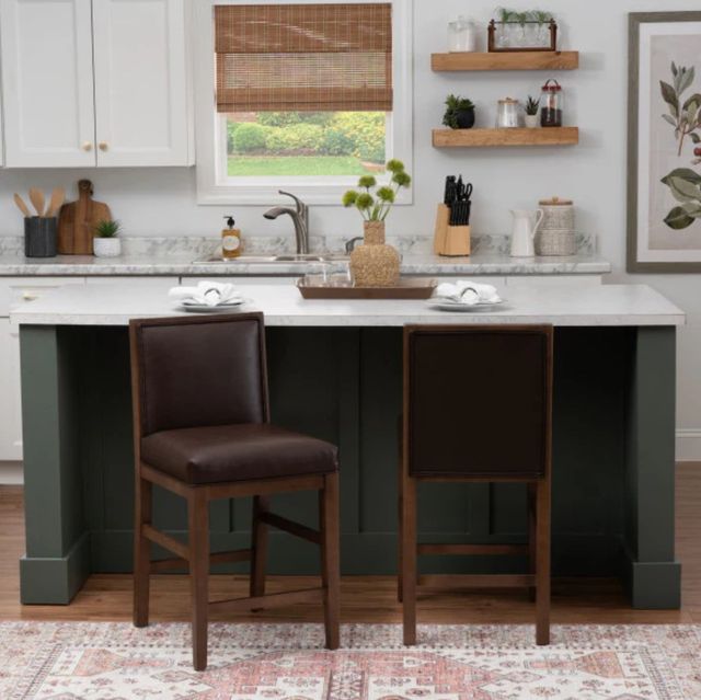 Linon Ramsey 2-Piece Brown Counter Stool-1