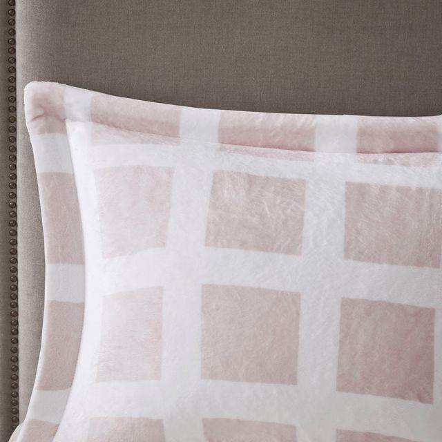 Olliix by Madison Park Mae Blush Twin Plush Comforter Set-4