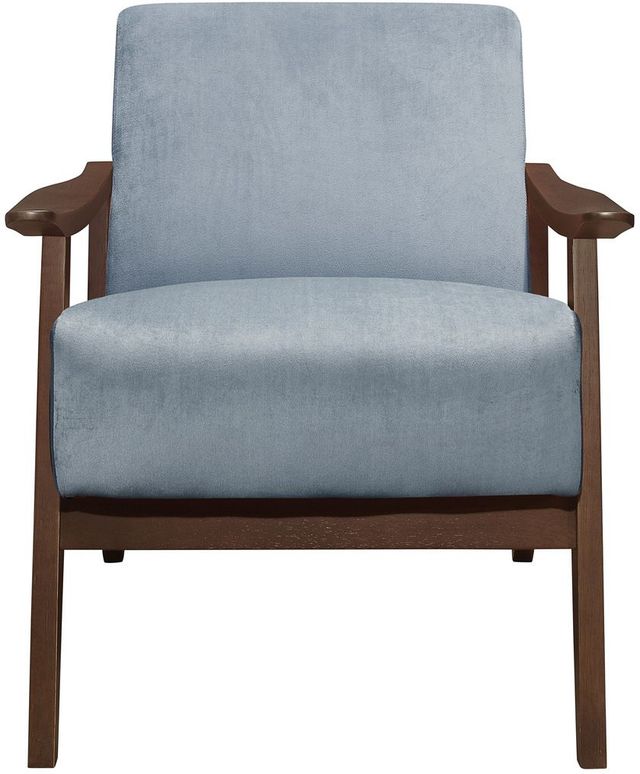 Mazin Furniture Carlson Blue Gray Upholstered Accent Chair-1