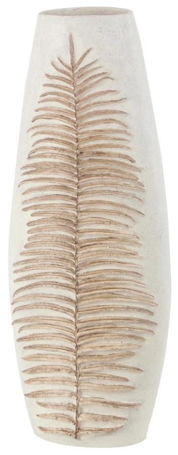 Deco Marche White 9" Polystone Leaf Vase-0