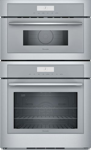 Front view of the Thermador® Masterpiece® 30" Stainless Steel Oven/Micro Combo Electric Wall Oven