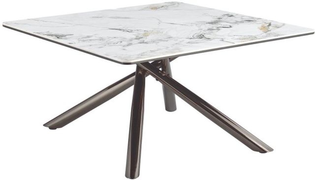 Coaster® Carvell 2-Piece Mirage White Occasional Table with Black Nickel Base Set-3