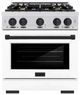 ZLINE Autograph Edition 30" Satin Stainless Steel Pro Style Gas Range with White Matte Door and Matte Black Accents-0