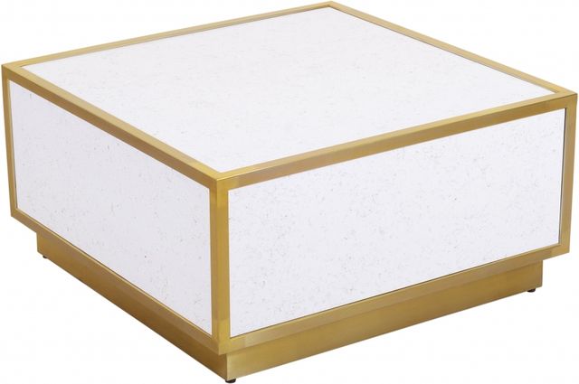 Meridian Furniture Glitz White Faux Marble Coffee Table-0