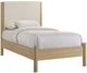 Elements International Jonas Natural/White Twin Upholstered Panel Bed-0