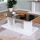 Furniture of America® Mannedorf Black Glass Coffee Table with White Base-0