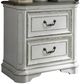 Liberty Furniture Magnolia Manor 3-Piece Antique White/Weathered Bark California King Panel Bed Set with Nightstand-4