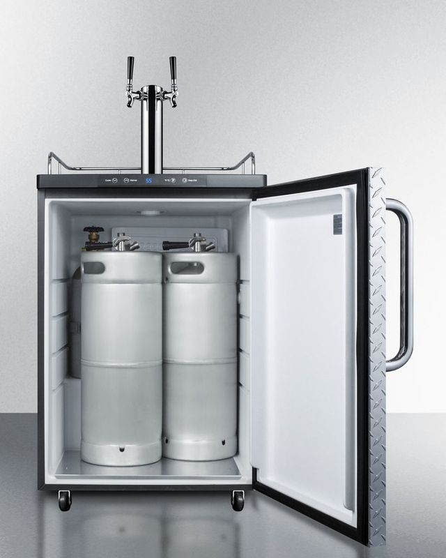 Summit® 5.6 Cu. Ft. Diamond Plate Beer Cooler/Kegerator-3