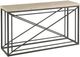 Hammary® Vonne Natural Vein Travertine Top Rectangular Sofa Table with Oiled Black Base-0