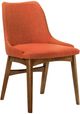 Armen Living Azalea 2-Piece Orange/Walnut Dining Side Chair Set-2