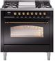 Ilve® Nostalgie II Series 36" Glossy Black Pro Style Dual Fuel Range-0