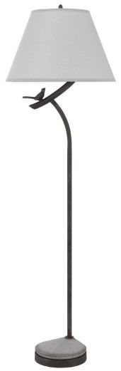 Cal® Lighting & Accessories Rancho Black Iron Floor Lamp-0