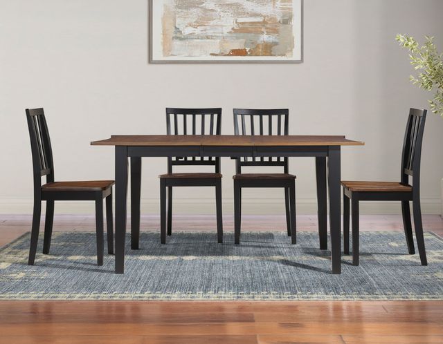 Steve Silver Co. Joplin 5-Piece Walnut Dining Set with Ebony Base-1