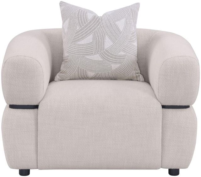 Coaster® Jeanette Upholstered Beige Round Arm Accent Chair-1