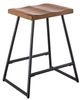 Steve Silver Co. Landon 2-Piece Black/Natural Honey Backless Counter Stool Set-0
