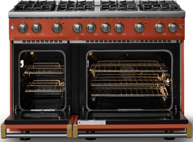 Viking® 5 Series 48" Spiced Cider Pro Style Gas (LP) Range with Brushed Brass Trim-1