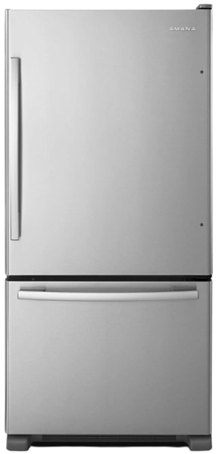 Amana® 33". 22.1 Cu. Ft. Stainless Steel Bottom Freezer Refrigerator with EasyFreezer™ Pull-Out Drawer-0