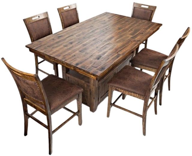 Jofran Inc. Cannon Valley 7-Piece Brown Counter Dining Set-2