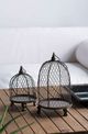 A & B Home Phineas 2-Piece Antique Bronze Hanging Wire Mesh Candle Holder Set-4
