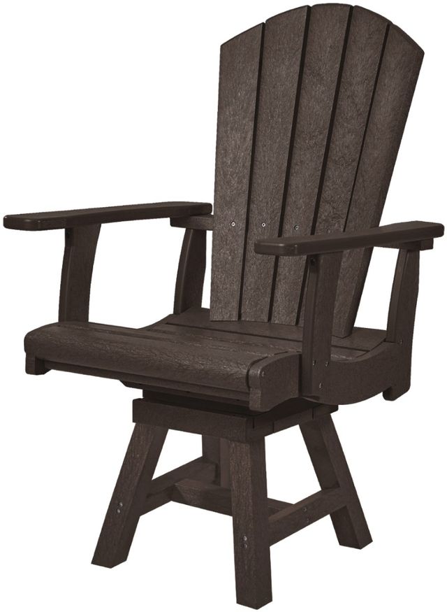 C.R. Plastic Generation Line Chocolate Addy Swivel Dining Arm Chair-1