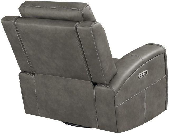 Coaster® Brickston Charcoal Swivel Glider Power Recliner Chair with Power Headrest and Lumbar-3