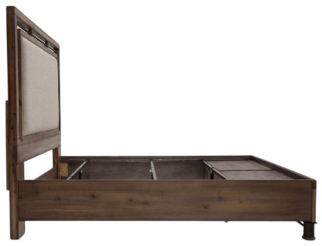 Michael Amini® Crossings Beige/Reclaimed Barn Eastern King Upholstered Panel Bed-3