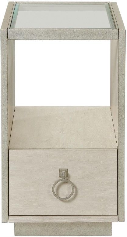 Riverside Furniture Maisie Glass Top Chairside Table with Champagne Base-1