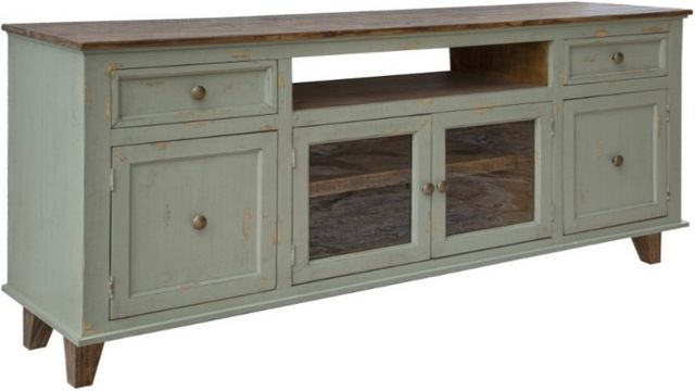International Furniture Direct Toscana Natural Brown/Sage Green Console