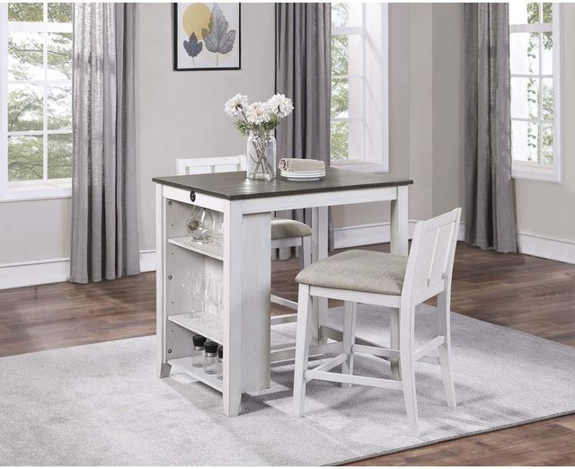 Mazin Furniture Daye 3 Piece White and Grey Counter Height Set-3