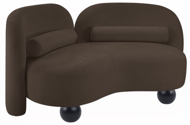 Meridian Furniture Daphne Brown 64" Chenille Fabric Loveseat-0