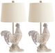 Crestview Collection Barnyard Rooster 2-Piece White Washed Table Lamp Set-0