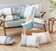 Olliix by Madison Park Newport Black 20x20" Printed Stripe 3M Scotchgard Outdoor Square Pillow-2