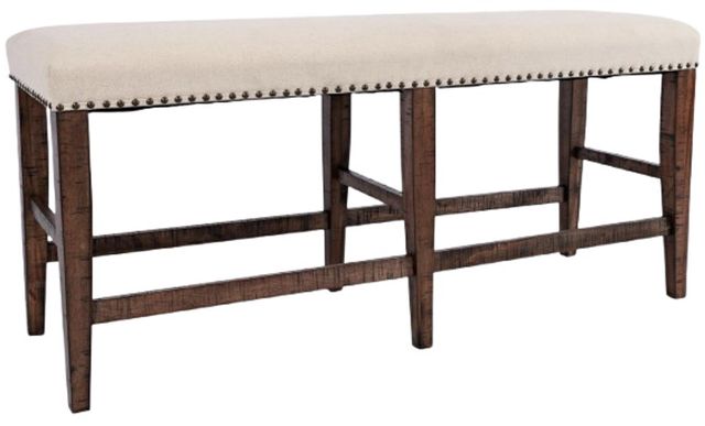 Jofran Inc. Fairview Beige/Oak Backless Counter Bench-0