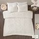 Olliix by Madison Park Ivory Full/Queen Laetitia Tufted Cotton Chenille Medallion Duvet Cover Set-5