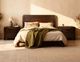 International Furniture Direct Rarámuri Stained Dark Queen Platform Bed Footboard with Rails-1