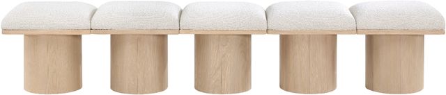 Meridian Furniture Pavilion 5-Piece Cream/Natural 90" Modular Bench Set-1
