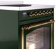 Ilve® Nostalgie II Noblesse 30'' Emerald Green Pro Style Induction Range with Brass Trim-4